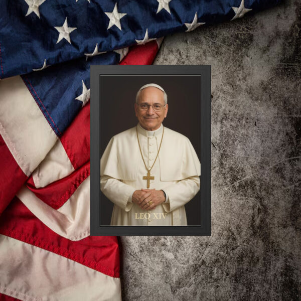 Elegant Framed Poster of Pope Leo XIV 2025