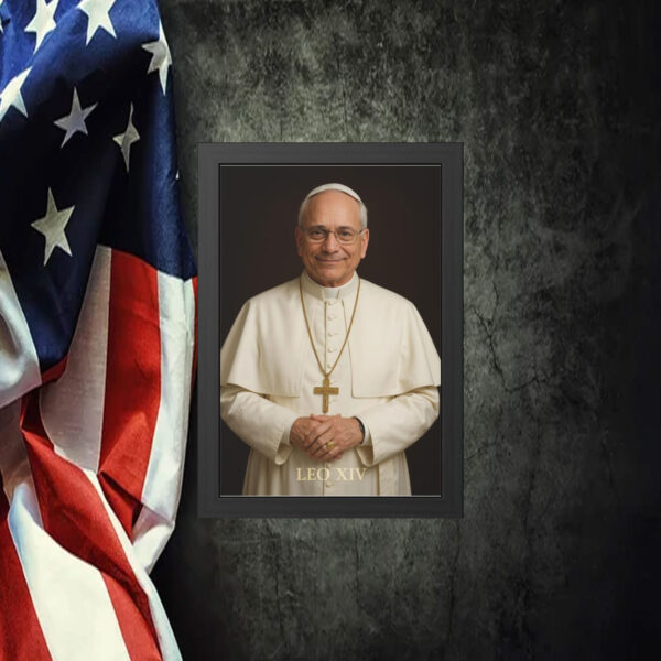 Elegant Framed Poster of Pope Leo XIV 2025