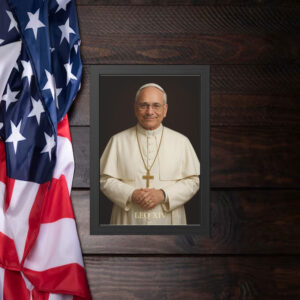 Elegant Framed Poster of Pope Leo XIV 2025