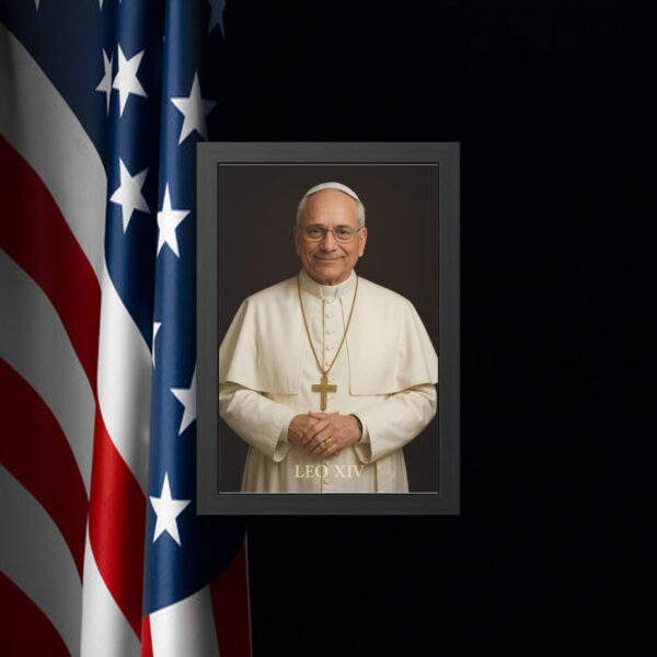 Elegant Framed Poster of Pope Leo XIV 2025