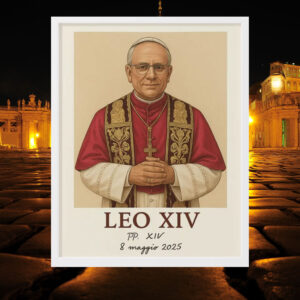 Framed Vertical Poster of Pope Leo XIV
