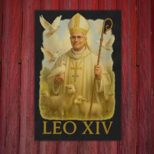 Leo XIV - Peaceful Pope with Lambs and Doves 2025 Poster