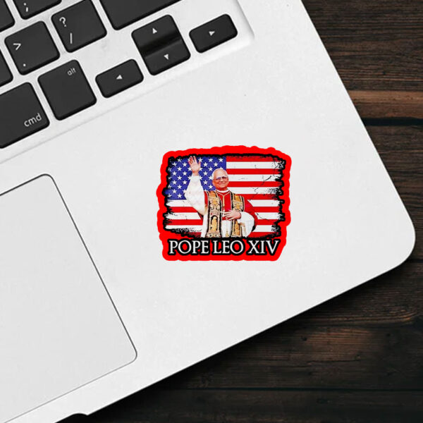 New Pope Leo XIV Robert American flag Sticker, Car Magnet