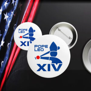 Pope Leo XIV Baseball Logo Button