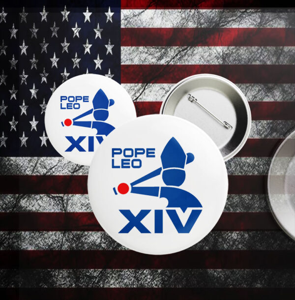 Pope Leo XIV Baseball Logo Button