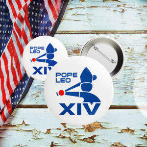 Pope Leo XIV Baseball Logo Button