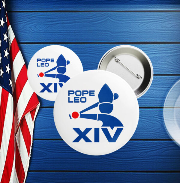 Pope Leo XIV Baseball Logo Button
