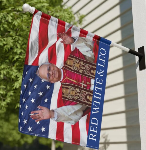 Pope Leo XIV Flag | Red White & Blue Catholic Flag