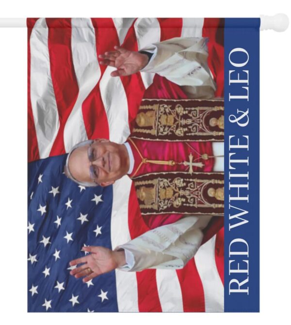 Pope Leo XIV Flag | Red White & Blue Catholic Flag
