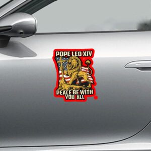 Pope Leo XIV Lion Catholic Vicar of Christ - Pope Leo XIV First American Pope 2025 Sticker, Car Magnet