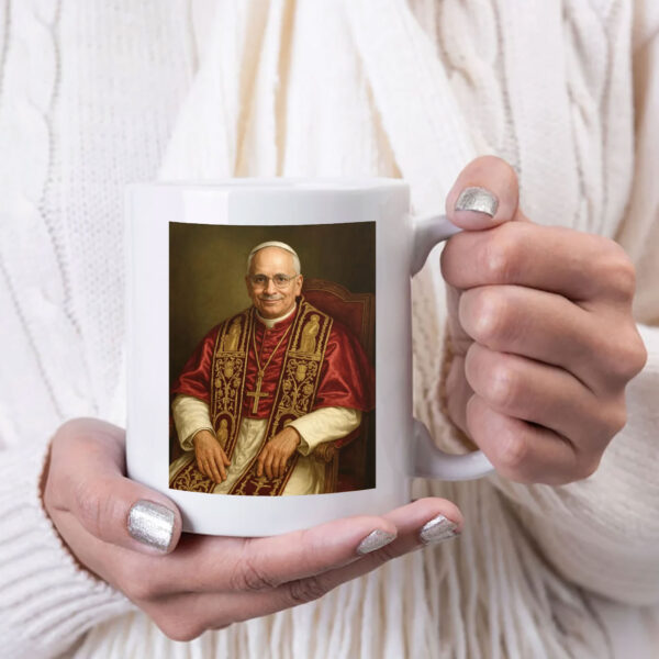 Pope Leo XIV Official Portrait, Seated Papal Painting of Cardinal Robert Prevost Mug