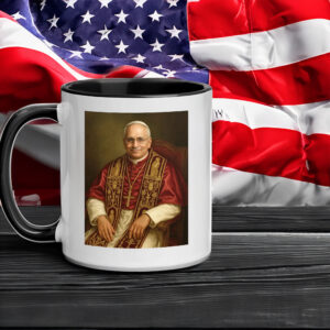 Pope Leo XIV Official Portrait, Seated Papal Painting of Cardinal Robert Prevost Mug