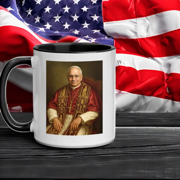 Pope Leo XIV Official Portrait, Seated Papal Painting of Cardinal Robert Prevost Mug