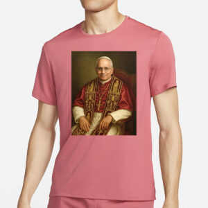 Pope Leo XIV Official Portrait, Seated Papal Painting of Cardinal Robert Prevost T-Shirt