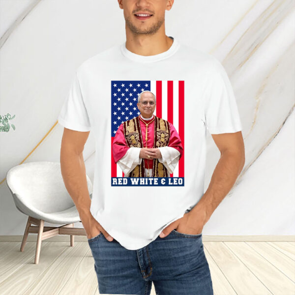 Pope Leo XIV Red White And Leo - First American 2025 T-Shirt
