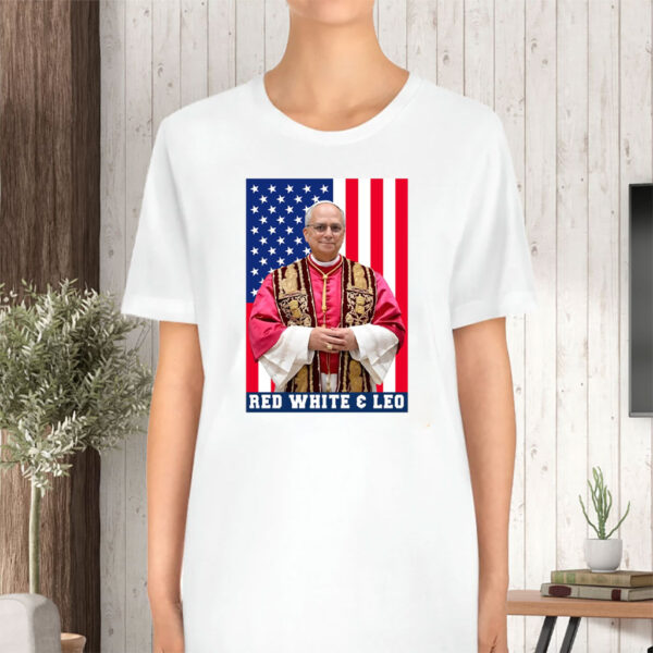Pope Leo XIV Red White And Leo - First American 2025 T-Shirt