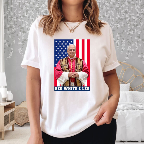 Pope Leo XIV Red White And Leo - First American 2025 T-Shirt
