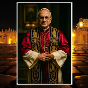 Portrait of Pope Leo XIV Our Holy Father of the Catholic Church Vicar of Christ Poster