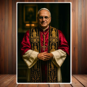 Portrait of Pope Leo XIV Our Holy Father of the Catholic Church Vicar of Christ Poster