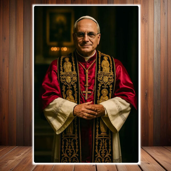 Portrait of Pope Leo XIV Our Holy Father of the Catholic Church Vicar of Christ Poster