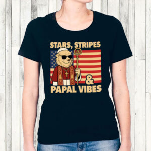 Stars, Stripes & Papal Vibes Pope Leo XIV 2025 T-Shirt