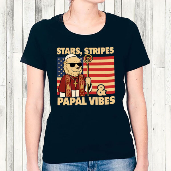 Stars, Stripes & Papal Vibes Pope Leo XIV 2025 T-Shirt