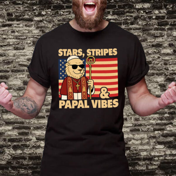 Stars, Stripes & Papal Vibes Pope Leo XIV 2025 T-Shirt