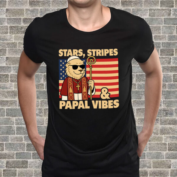 Stars, Stripes & Papal Vibes Pope Leo XIV 2025 T-Shirt
