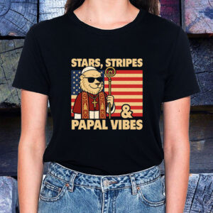 Stars Stripes & Papal Vibes Pope Leo XIV - Pope Leo XIV First American Pope T-Shirt